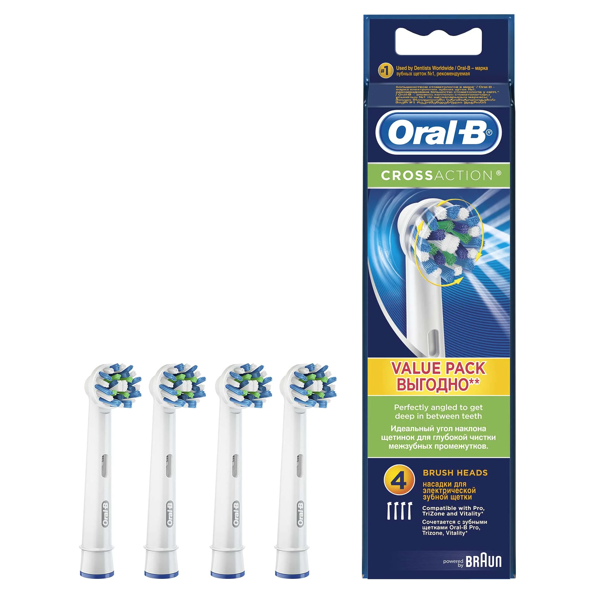 Interchangeable heads for electric brushes Oral-B CrossAction 4 pcs. Oral B -B OralB yelling Bi oral b nozzles electrical removable nozzle