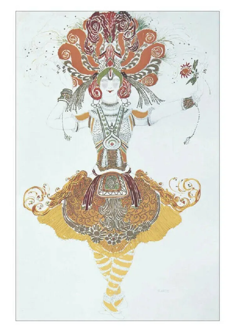 Набор из 12 современных почтовых открыток Лео Бакст Театральные костюмы Русское