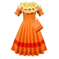 encanto cosplay costume girl pleated princess dress little children long sleeve clothing for spring summer