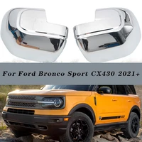 exterior car rearview mirror decoration abs chrome cover for ford bronco sport cx430 4 door 2021 present car accessories 2pcs