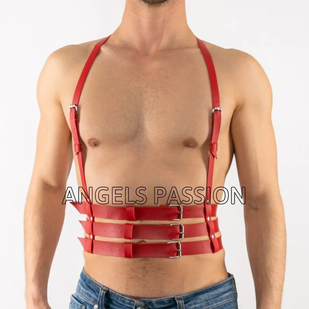 

Sexy Male Harness, Gay Underwear, Burning Man Wear, Gay Party Accessory, leathes Gay Fetish Chest Wrap - PNTM17