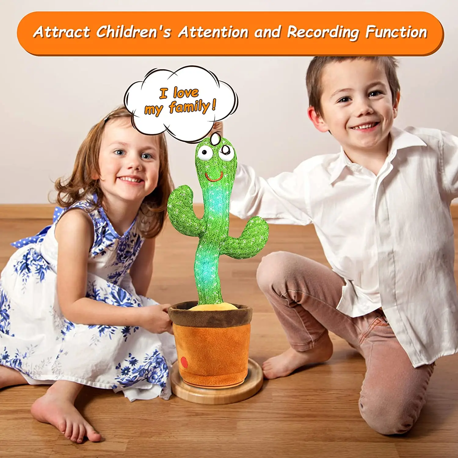 Dancing Cactus Toy Singing Talking Baby Plush Toys Sound Record Repeat Lovely Cactus Home Decorations Funny Early Education Toys