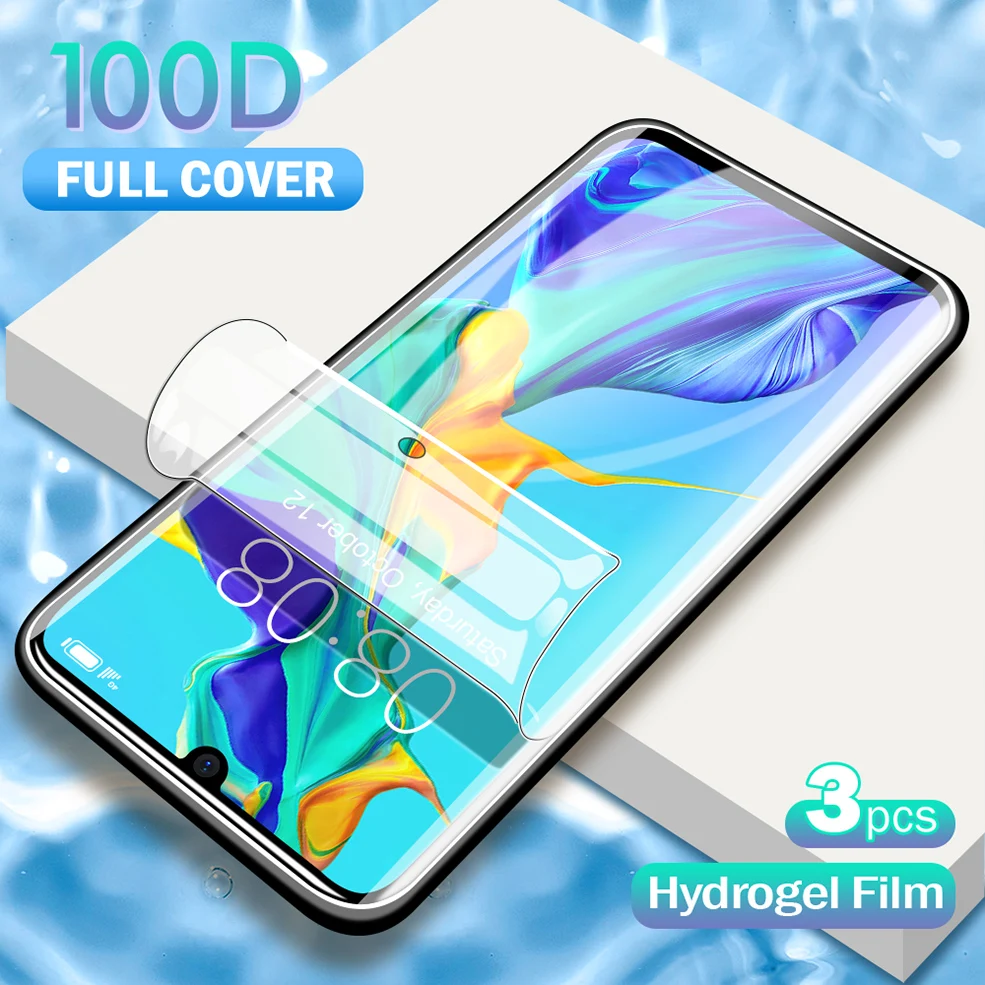 3 1 шт. защитная Гидрогелевая пленка 100D для Huawei P10 Lite P20 P30 Pro Защита экрана Mate 10 20 30