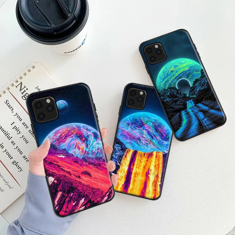 

Space Planet Stars Moon Phone Case For iPhone 6 6S 7 8 X XR XS 11 11 Pro 12 12 Pro SE 2020 12 Mini 13 13 Pro Back Cover Funda