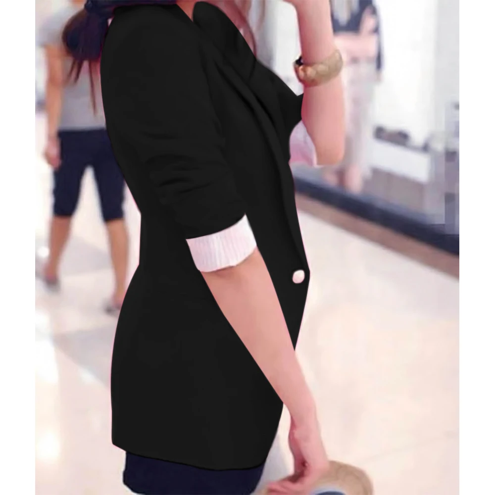

Office Ladies Suit Black Formal Blazer Women'S Work Suit Pocket Jacket Jacket Classic Retro Women'S Slim Casual Orange Suit Unif