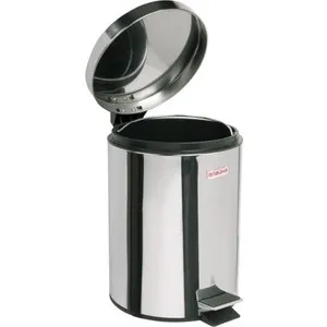Ведро-контейнер для мусора (урна) с педалью Лайма Classic 5л зеркальное нержавеющая
