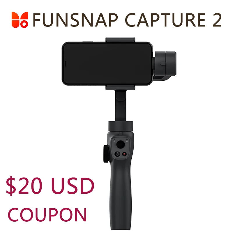 Захват funsnap 2 Ручной Стабилизатор для смартфона GoPro 7 XiaoYi 4k экшн камера не DJI OSMO ZHIYUN