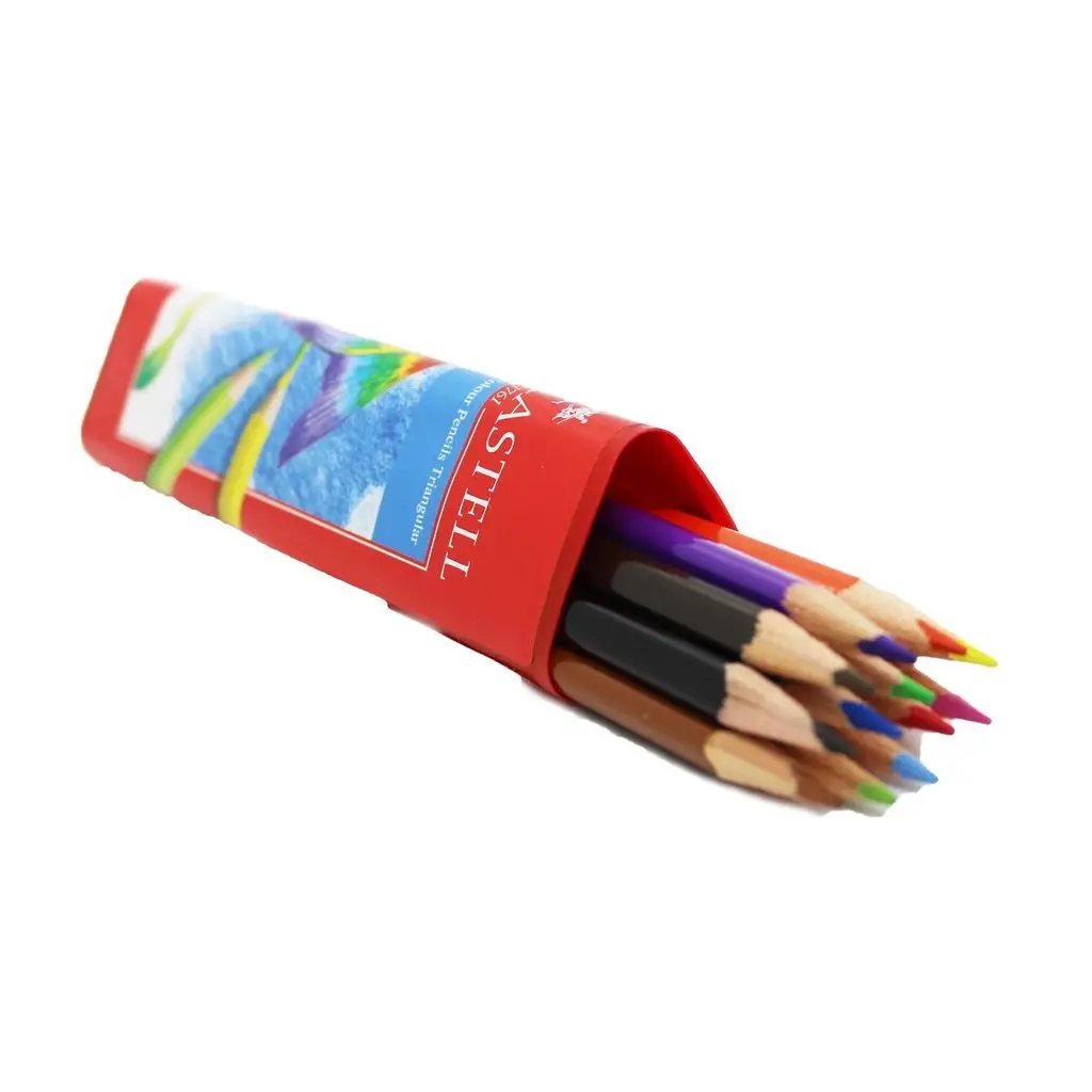 Faber-Castell полноразмерные треугольные смешанные цвета сухие мелки 1 упаковка (12 шт.)