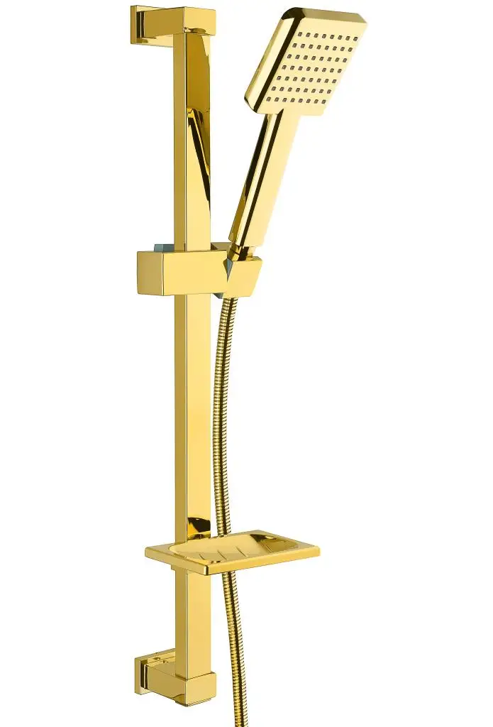 Регулируемый Золотой душевой подъемник Vilas ручной душ и шланг настенный набор