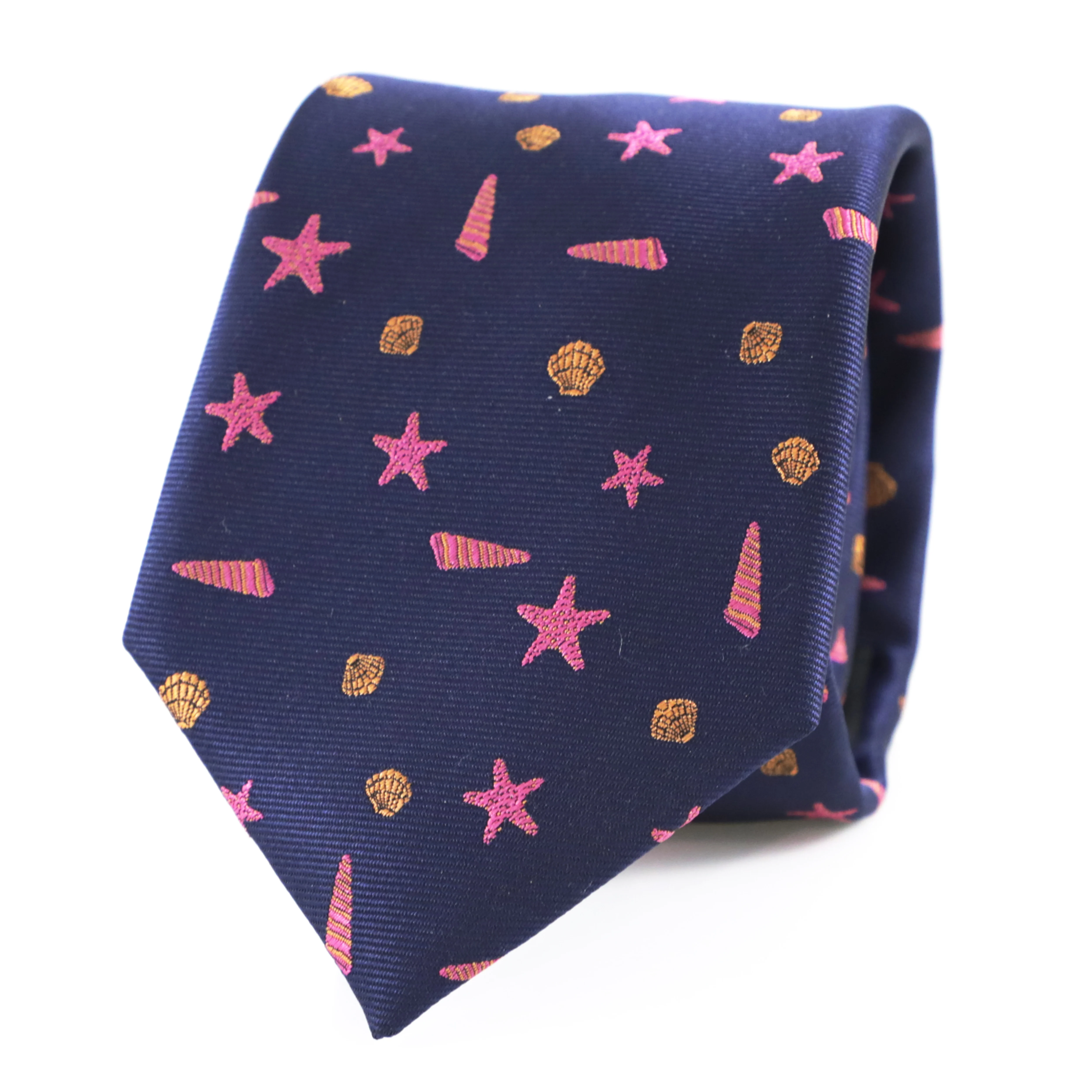 Галстук из микрофибры с морскими звездами и ракушками | Аксессуары для одежды