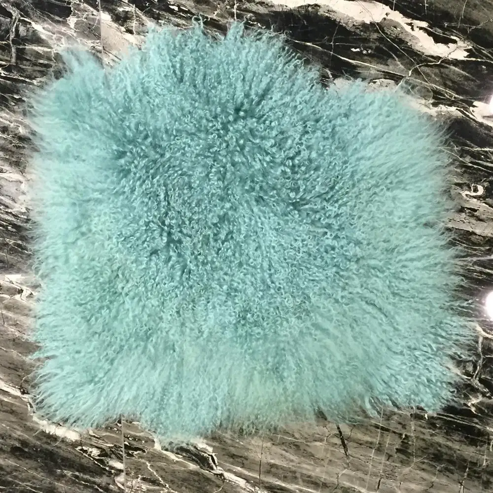 60*50 см натуральные монгольские длинные волосы Кудрявый мех ягненка Зеленый