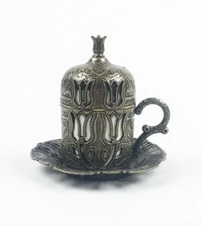 Чашка для кофе по турецки фарфор эспрессо чашка металлический держатель блюдце и