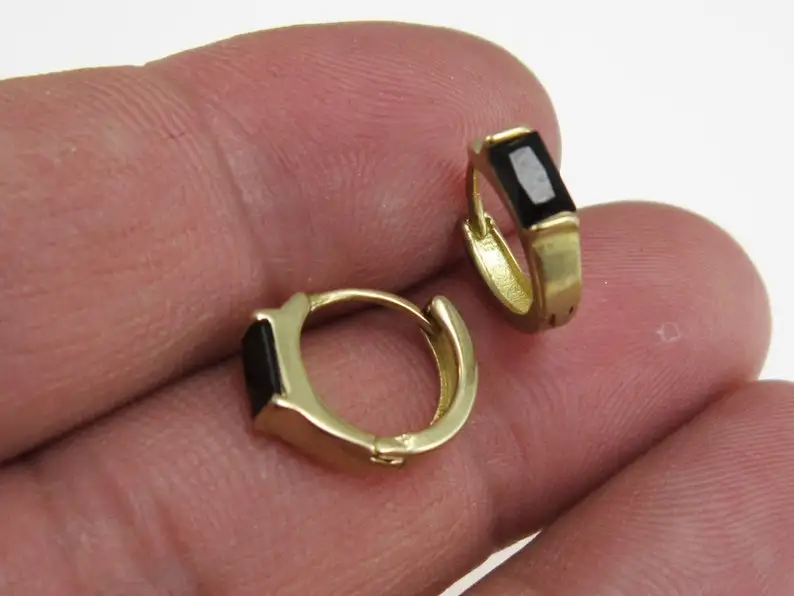 

6pcs Black Hoop Earrings, Rectangle Bar Earrings, 13x11mm, Small Earring Hoops, Second Hole Earrings, Jewelry Making R1669