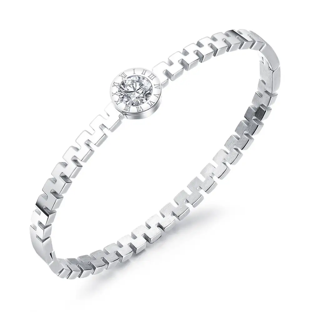 

Luxury Letter Crystal Bracelet Bangles Women Fashion Rhinestone Arm Cuff Bracelets Gold Silver Color Geometric Zircon Bracelet