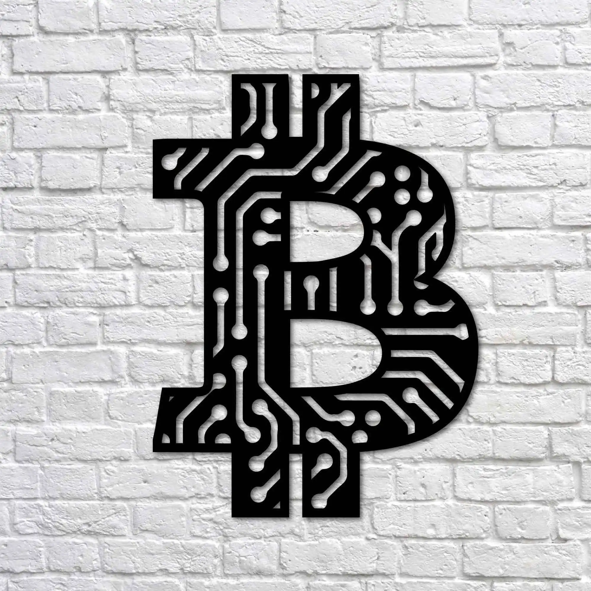 

Metal Wall Art Btcoin Interior Decoration Wall Hanging Metal Art Wall Sign Geometric Wall Decoration