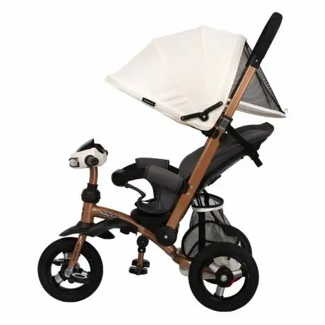 Велосипед-коляска 3кол. Stroller trike 10x10 AIR Car молочный золот.металлик Moby Kids 641491 | Спорт и