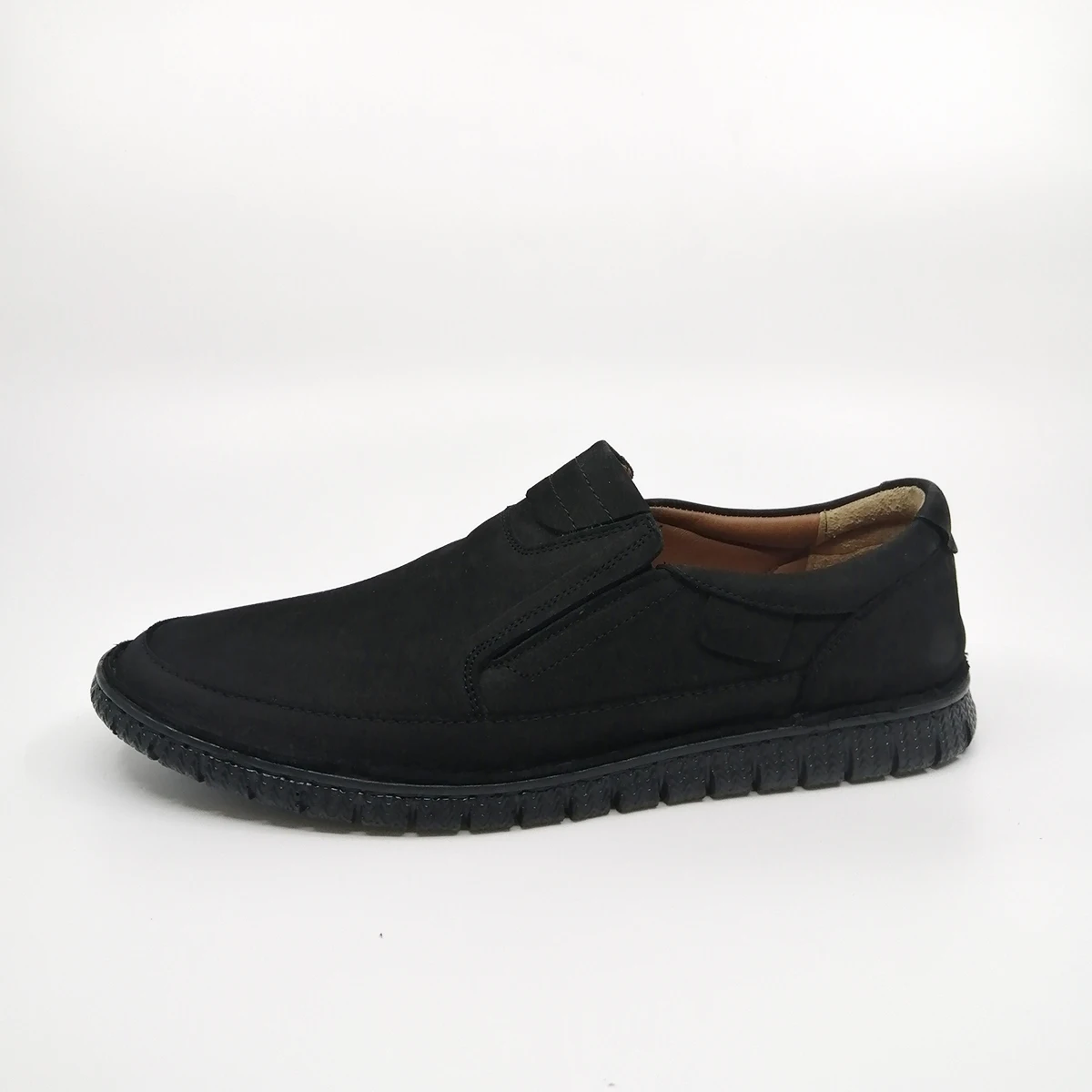 

Black Color Genuine Suede Leather New Season Fashion Comfortable Stylish Standard Mold Walking Casual Man Shoes