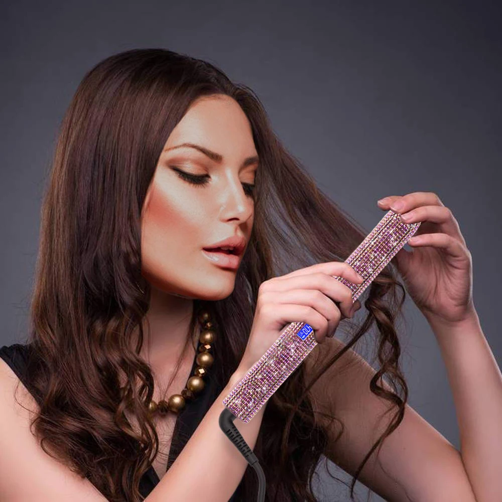 Руча Кристалл выпрямитель для волос 470F MCH Быстрое нагревание титана плоский утюг