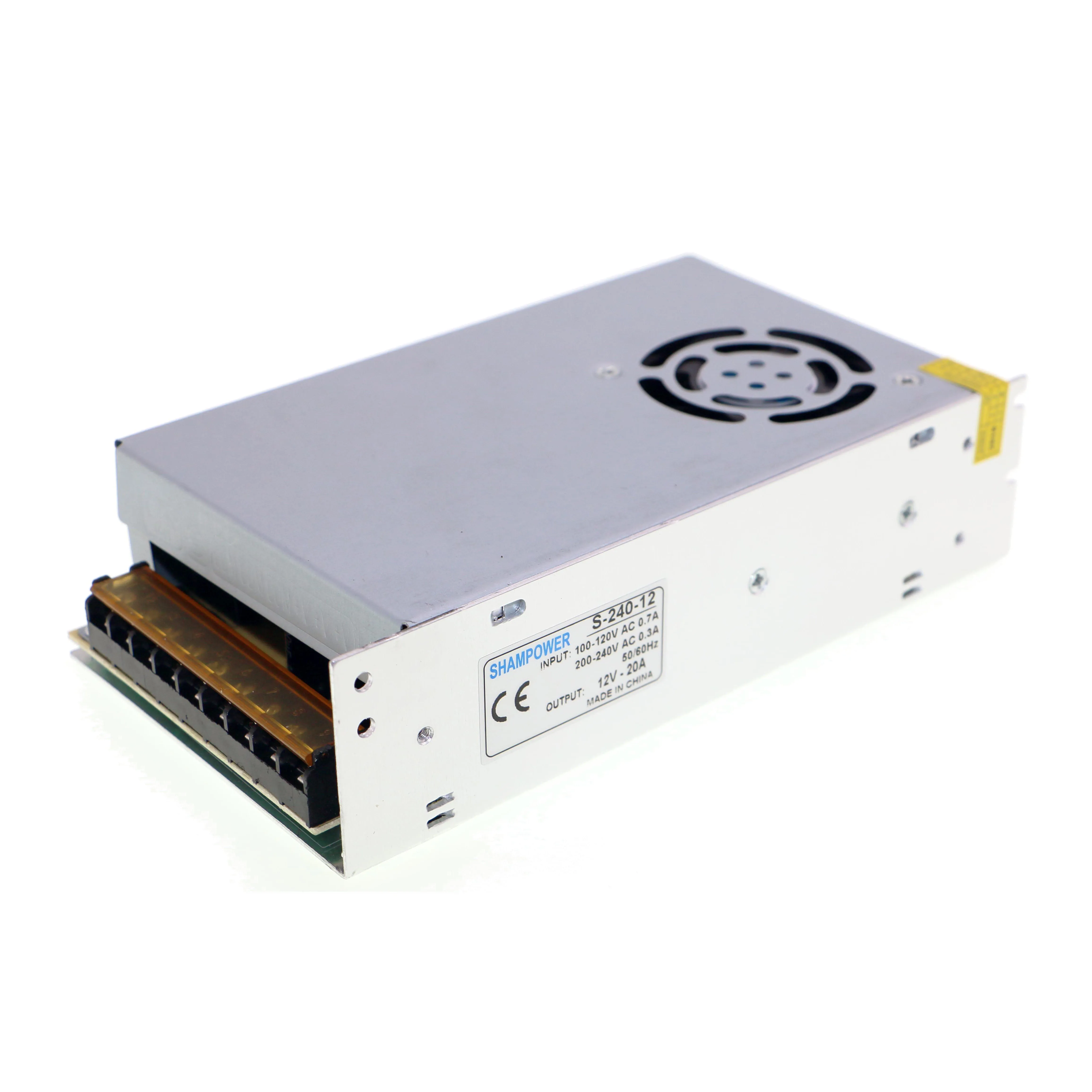 Фиктивные Мощность переключение Питание AC110V/220 V постоянного тока до DC12V1A 2A 5A 10A 15A 20A 30A 10 Вт 24 Вт 60 Вт 240 Вт 360 Вт Светодиодные ленты источник Мощность адаптироваться - Цвет: 12V 20A 240W FAN