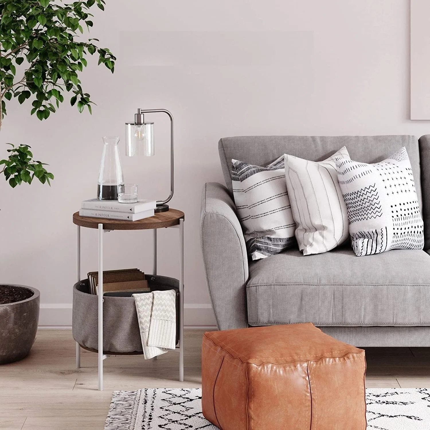 

Creative Round Nordic Wood Coffee Table Bed Sofa Side Table Tea Fruit Snack Service Plate Tray Small Desk Living Room furniture