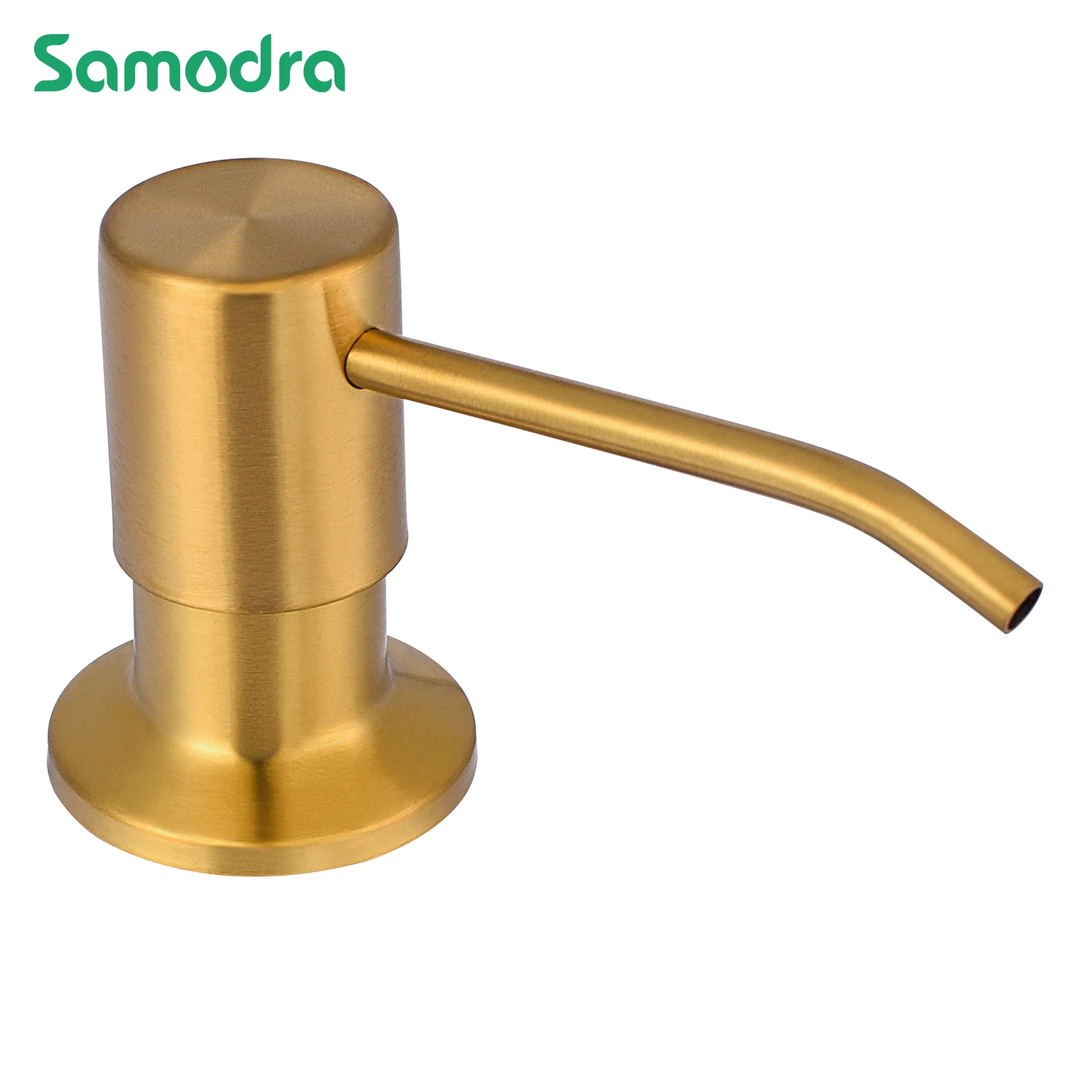 SAMODRA Gold Liquid Soap Dispenser With For Kitchen Sink Premium Stainless Steel Pump Head Brushed Nickel Replacement