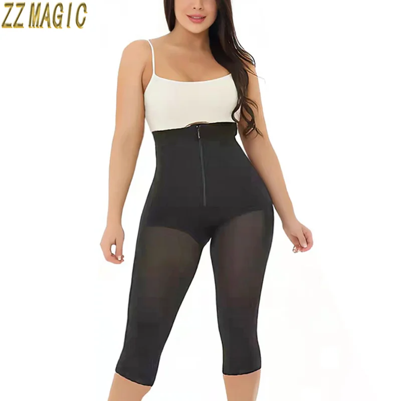 Shaperwear High Compression Powernet  Front Zipper Better Comfort Butt Lifter PantsCotton Fajas Colombianas Mujer Skims