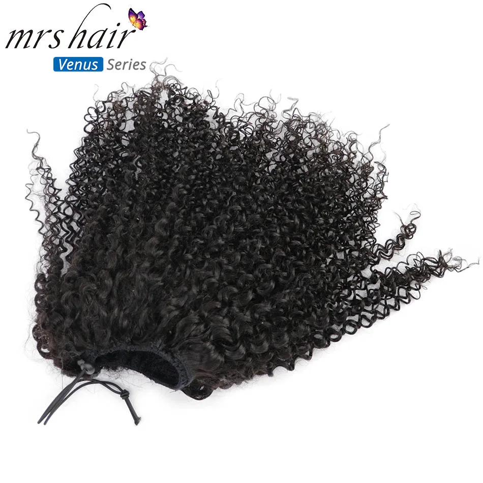 MRSHAIR афро кудрявые хвосты слоеные девственные волосы для черных женщин волосы 4b 4c Coily шнурок Perruque Afro Cheveux клип в