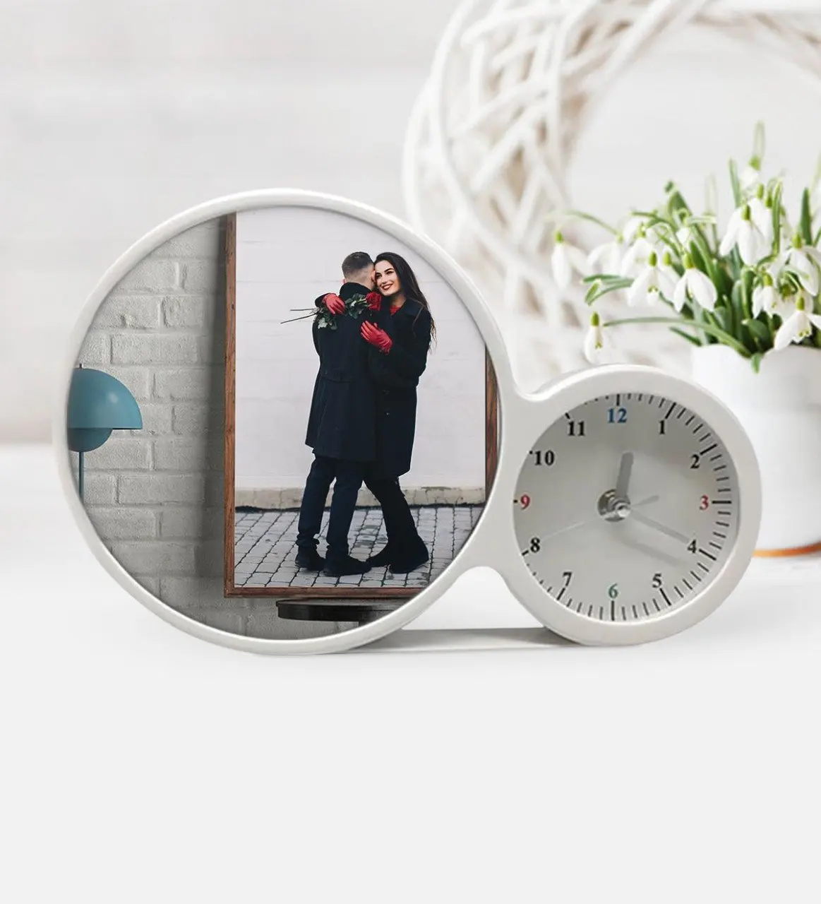 Персонализированные фоточасы ко Дню Святого Валентина волшебный светодиодный