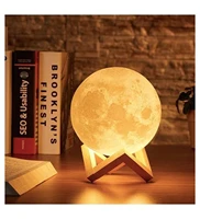 3d moon night light led round lamp decorative footed rechargeable for bedroom lighting projector 3d printed gift accessories