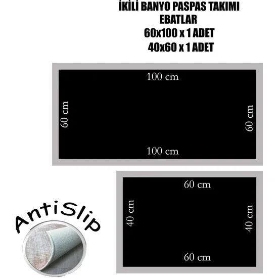 

Bathroom Mat Double Set for Closet Non-Slip Base,Antistatic,Thermal Base,Thin,Quality, bathroom Entrance Corridor,Office