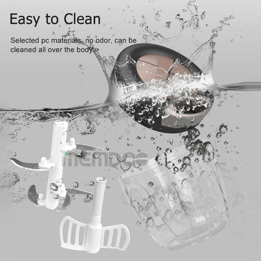 

MEMDOO 900ML Manual Food Chopper Grinder Vegetable Blender Multi-function Manual Meat Grinder Garlic