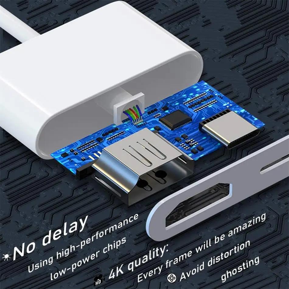 Адаптер Lightning/Digital AV для Apple 1080P HDMI синхронизация экрана|Кабели мобильных