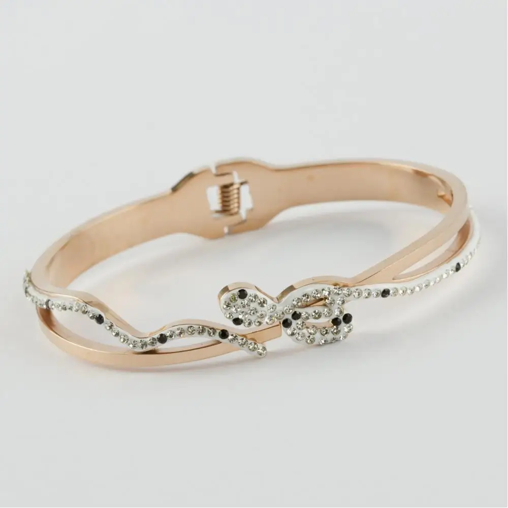 

Jewelry Bracelet Adjustable Clamp Model Zircon Stone Stainless Steel Cart Bangle Bracelet 18 Cm