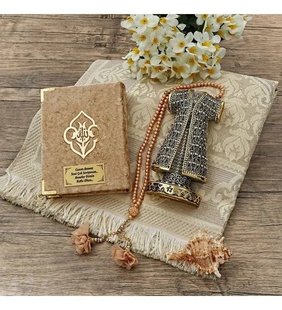 

Luxury prayer rug set Kuran-ı Kerim muslim prayer carpet portable Mawlid Set ibadet musluman travel mat Quran rosary muslim gift