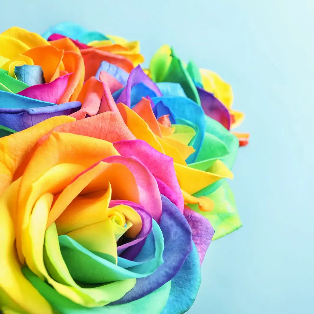 Занавеска Радужная роза букет Красочные цветы Романтический Летний сад Фото