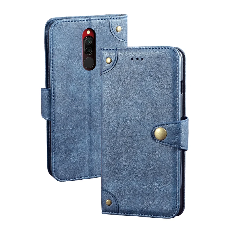 Кожаный чехол для Xiaomi Redmi 8 чехол-бумажник Обложка книги магнитный ударопрочный