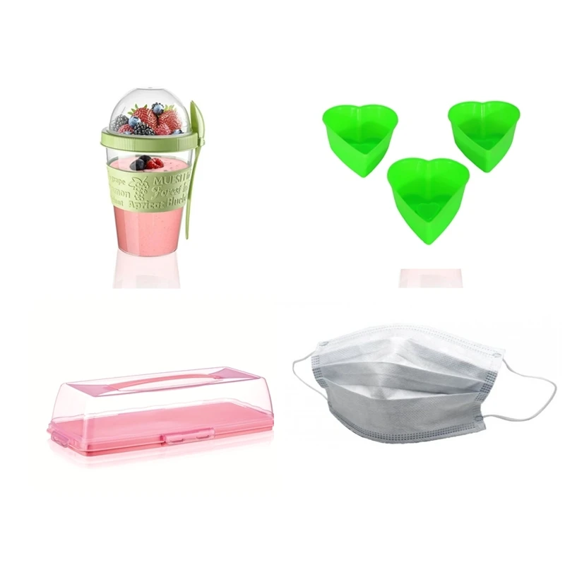 

4 Piece Kitchen Set Cake Dome Ice Cream Yoghurt Container