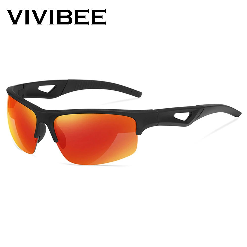 

VIVIBEE Cycling Photochromic Sunglasses Men Polarized UV400 Red Lens Goggles Women Classic Rectangular Driving Shades