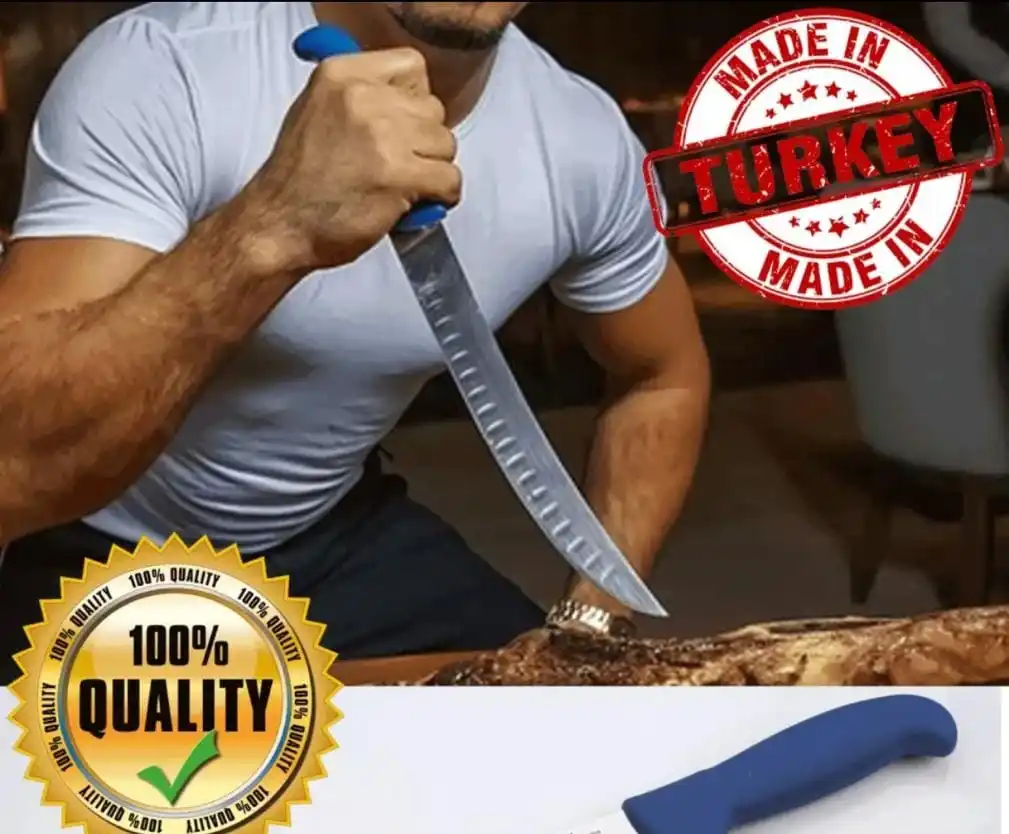 Professional Steak Knife High Quality Stainless Steel Corrugated Steak Kitchen Chef Knife Handmade Nusret Saltbae Made in Turkey