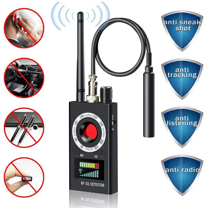 K18 Anti Spy Detector Listening Device Finder Radio Scanner Bug Camera Finder Detector GPS GSM Radio Detector