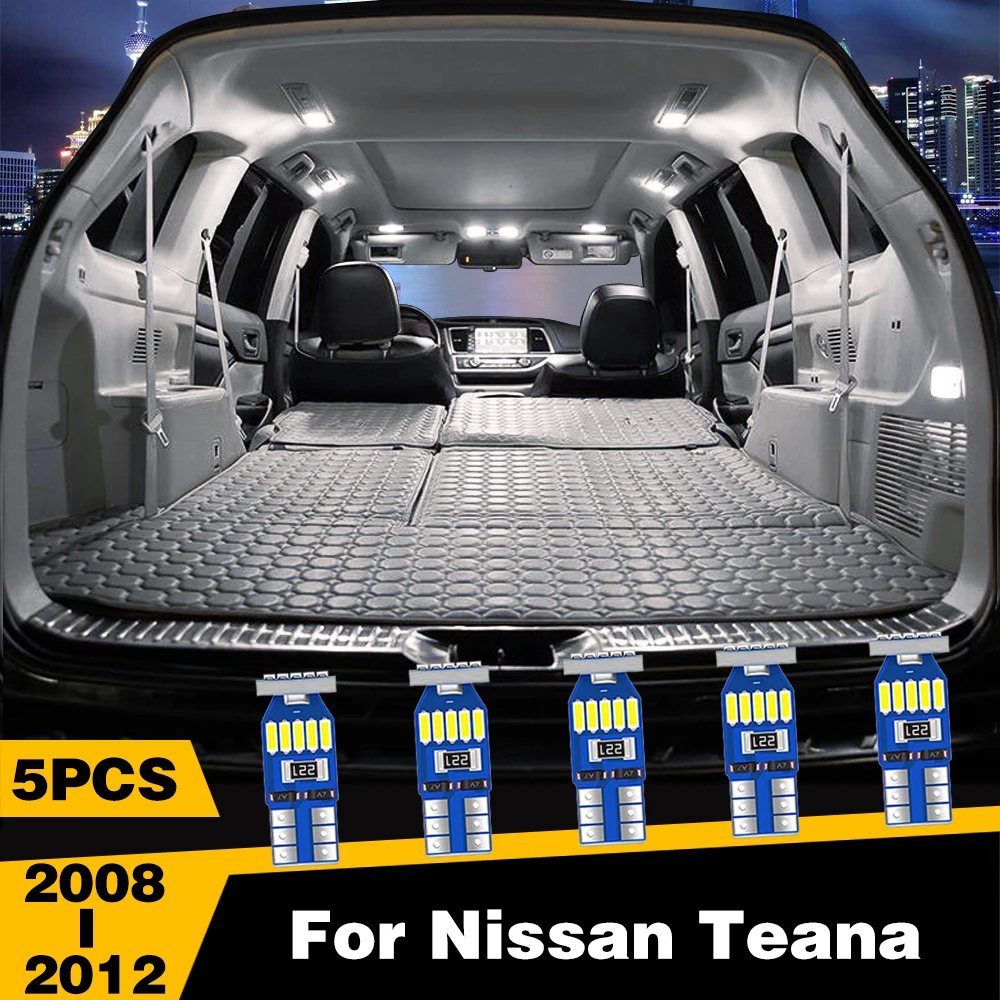 

5 Pcs Car Interior Dome Reading Light LED Highlight White Roof Lamp Auto Accessories For Nissan Teana 2008 2009 2010 2011 2012