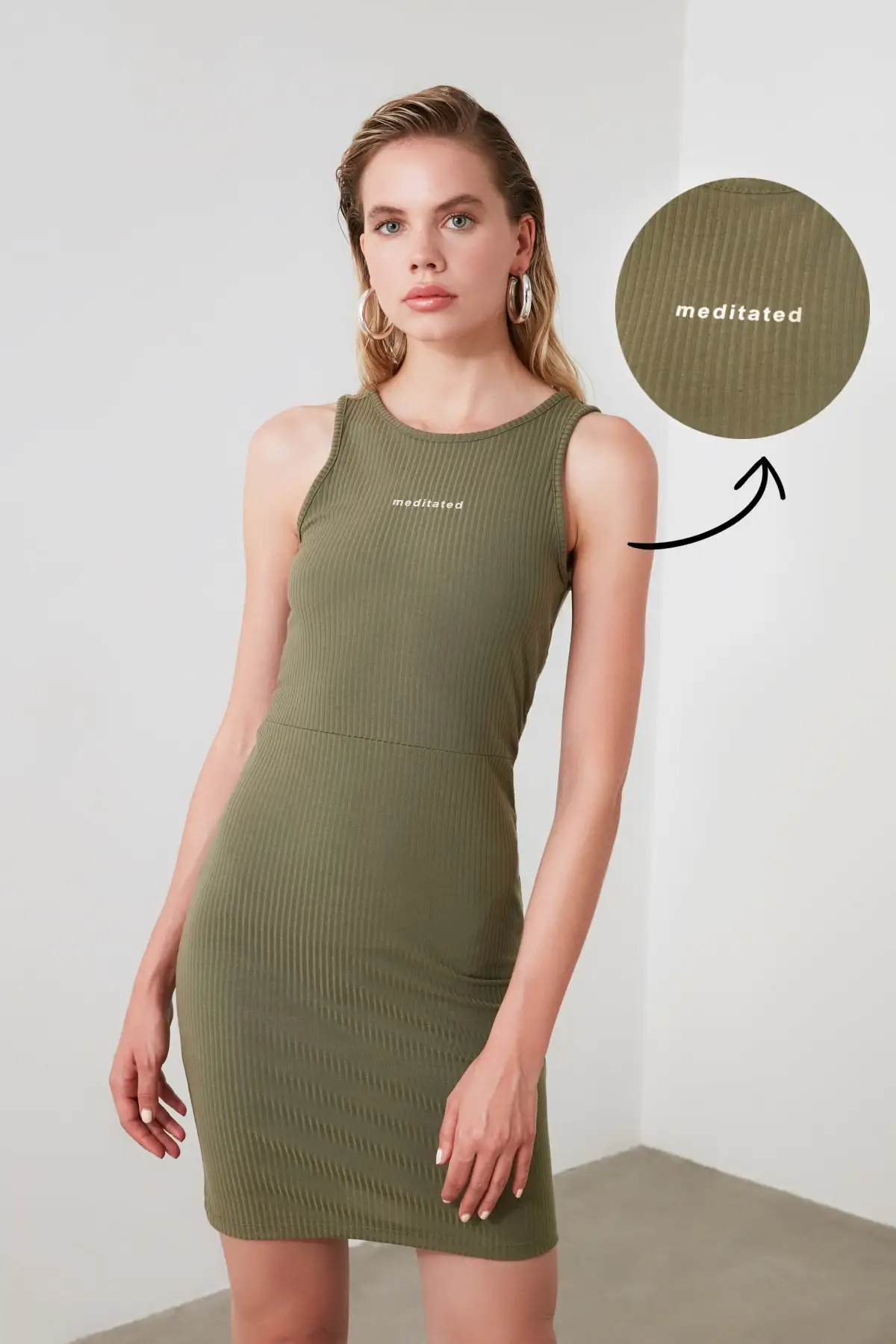 Облегающее трикотажное платье TWOSS20EL1292 с принтом|Женские платья| |