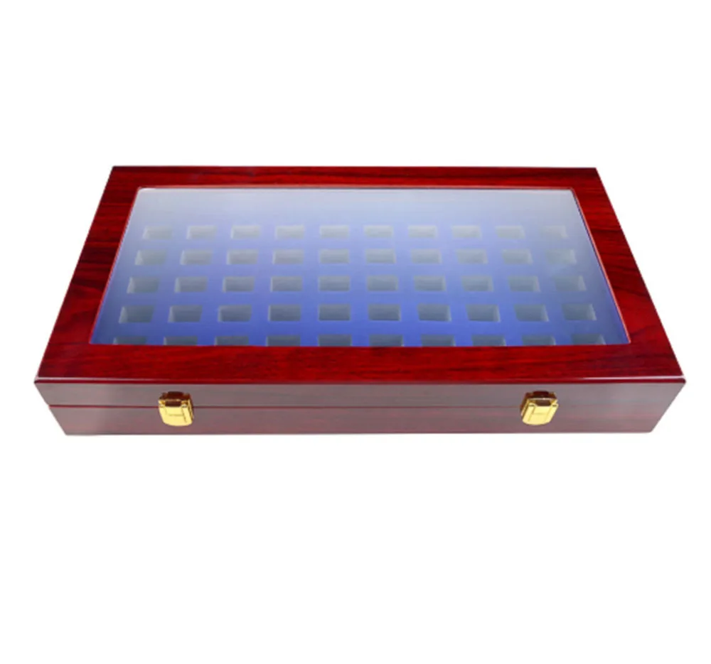 53 отверстия Деревянный Дисплей Коробка Чехол держатель для Чемпионат кольцо |