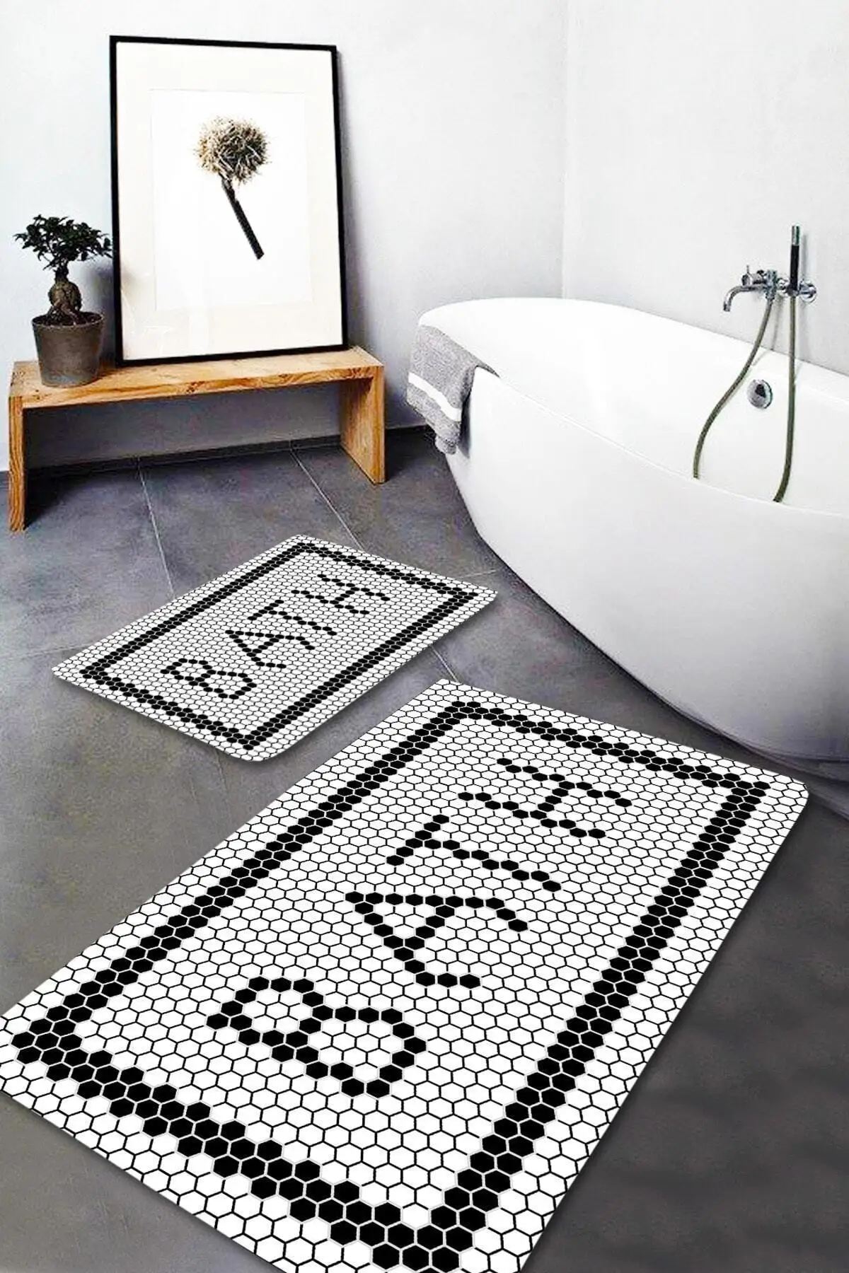 Economici Tappetino Da Bagno Nero Lavabile In 2 Pezzi Tappetino Da Bagno Set Di Sedili Per Wc Tappeto Assorbimento D'acqua Schiuma Di Memoria Antiscivolo Tappeto Lavabile Assorbente