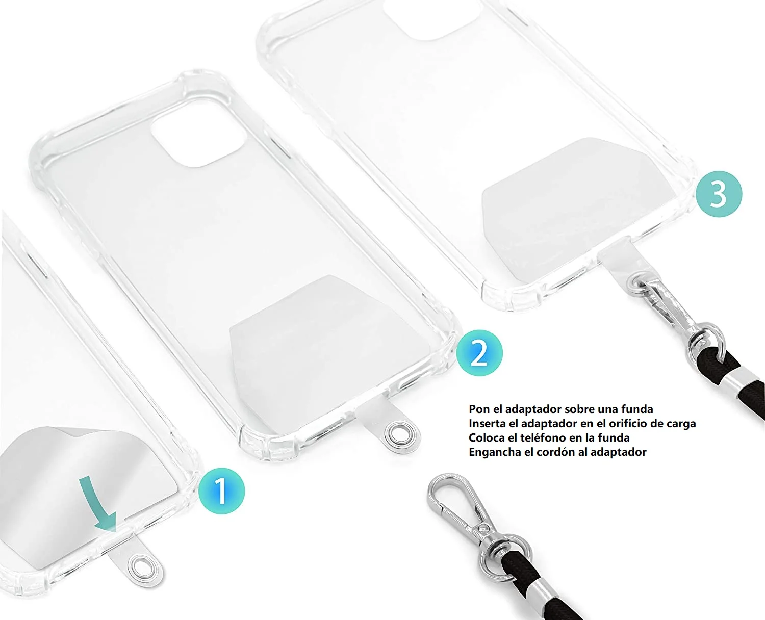 2 X plastic card to hook a hanging cord cord for mobile case, Universal heavy duty replacement/2 PCs