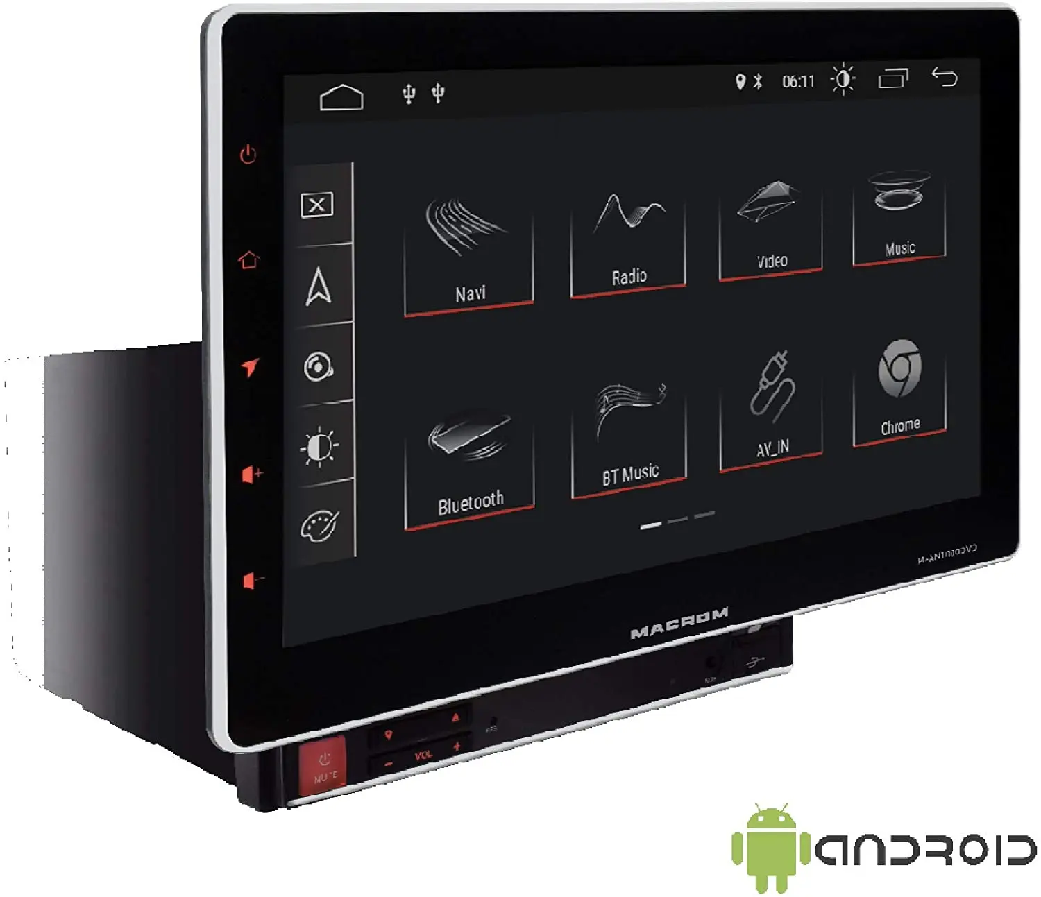 Macrom M-AN1000 DVD-монитор 2 DIN 10 1 дюйма с ANDROID Bluetooth 4 USB CD/DVD | Электроника