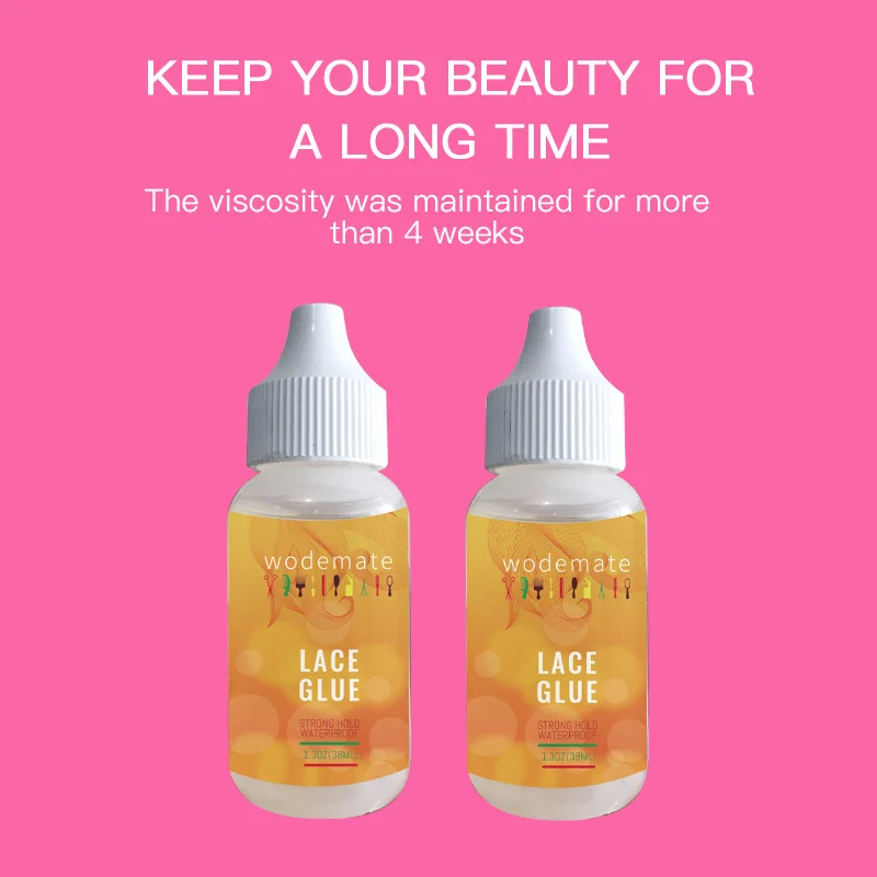 

20 bottle free logo 38ml Transparent WaterProof Lace Wig Super Bonding Eyelahes Glue Adhesive for Toupee Frontal 30ml Remover