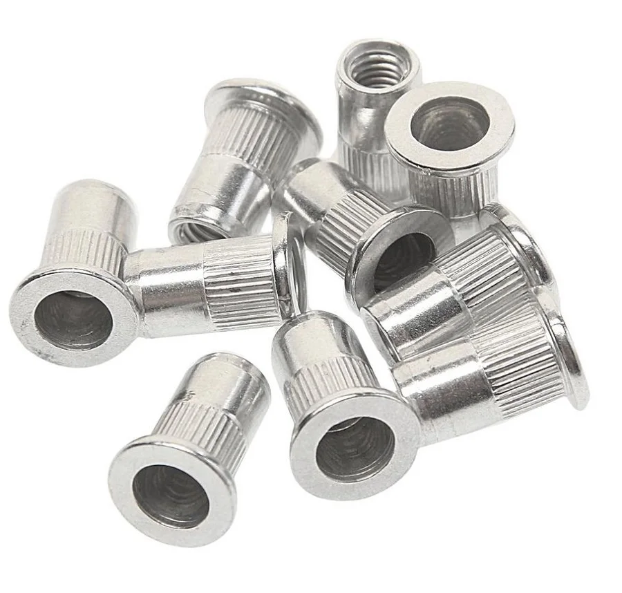 100 шт. Резьбовая заклепка с насечками стальная стандартный бортик м3 м4 м5 м6 м8 м10