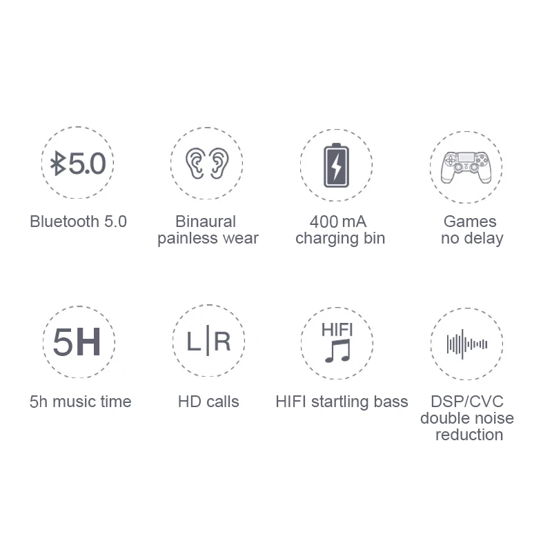 Bluetooth наушники Blutooth 5,0 наушники беспроводные наушники Tws спортивные наушники наушник-таблетка системы беспроводной голосовой связи наушники гарнитура с микрофоном