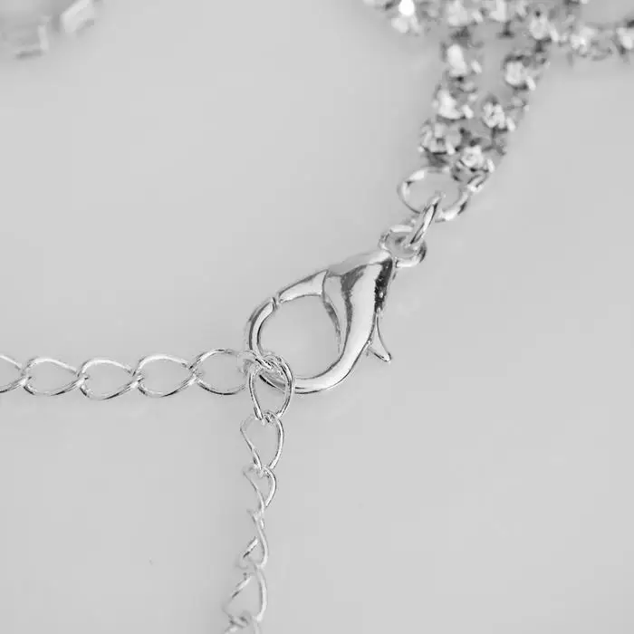 Браслет со стразами 'Селебрити' цвет белый в серебре 18см (комплект из 4 шт) |